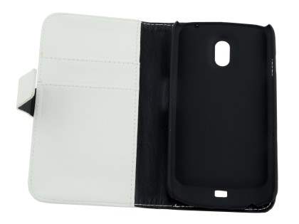 Samsung I9250 Google Galaxy Nexus Synthetic Leather Wallet Case - Pearl White