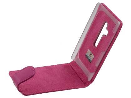 Nokia Lumia 800 Genuine Leather Flip Case - Pink