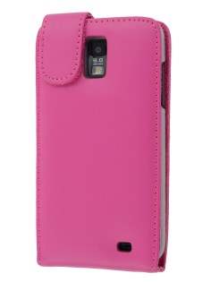 Samsung I9210T Galaxy S II 4G Genuine Leather Flip Case - Pink Leather Flip Case