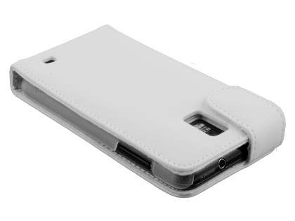 Samsung I9210T Galaxy S II 4G Genuine Leather Flip Case - White