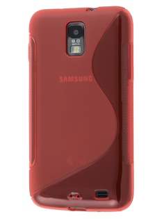 Samsung I9210T Galaxy S II 4G Wave Case - Frosted Red/Red Soft Cover