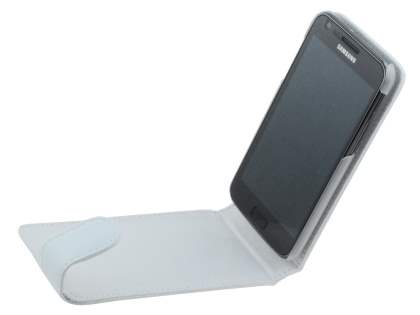Samsung I9210T Galaxy S II 4G Genuine Leather Flip Case - White