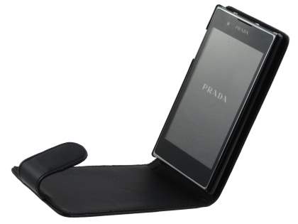 LG Prada 3.0 Synthetic Leather Flip Case - Classic Black