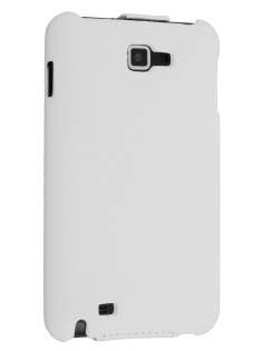 Samsung I9220 Galaxy Note Slim Synthetic Leather Flip Case - White Leather Flip Case