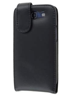 Samsung I9300 Galaxy S3 Genuine Leather Flip Case - Classic Black Leather Flip Case