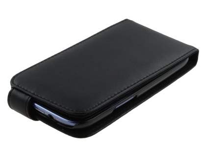 Samsung I9300 Galaxy S3 Genuine Leather Flip Case - Classic Black