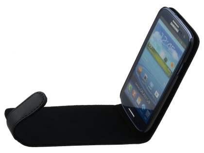 Samsung I9300 Galaxy S3 Genuine Leather Flip Case - Classic Black