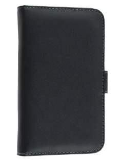 Samsung I9220 Galaxy Note Synthetic Leather Wallet Case - Classic Black