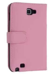 Samsung I9220 Galaxy Note Synthetic Leather Wallet Case - Baby Pink Leather Wallet Case