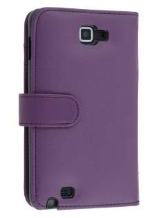 Samsung I9220 Galaxy Note Synthetic Leather Wallet Case - Purple Leather Wallet Case