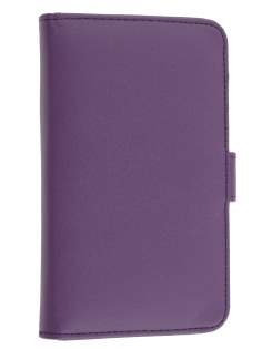 Samsung I9220 Galaxy Note Synthetic Leather Wallet Case - Purple