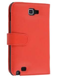 Samsung I9220 Galaxy Note Synthetic Leather Wallet Case - Red Leather Wallet Case