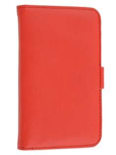 Samsung I9220 Galaxy Note Synthetic Leather Wallet Case - Red