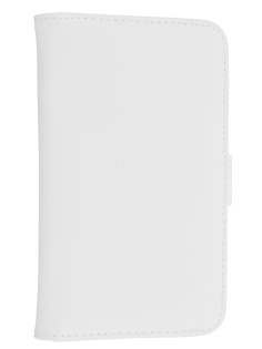 Samsung I9220 Galaxy Note Synthetic Leather Wallet Case - Pearl White