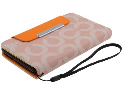Stylish Synthetic Leather C Wallet Case with Strip for Samsung I9220 Galaxy Note - Baby Pink
