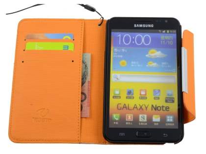 Stylish Synthetic Leather C Wallet Case with Strip for Samsung I9220 Galaxy Note - Baby Pink