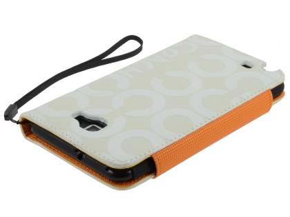 Stylish Synthetic Leather C Wallet Case with Strip for Samsung I9220 Galaxy Note - Mint Cream White