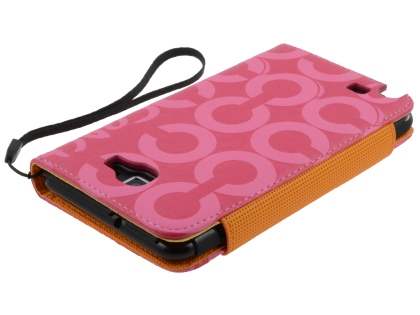 Stylish Synthetic Leather C Wallet Case with Strip for Samsung I9220 Galaxy Note - Pink