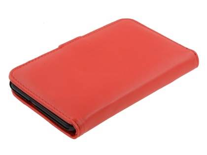Samsung I9220 Galaxy Note Synthetic Leather Wallet Case - Red