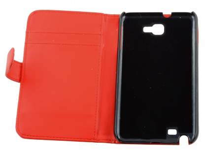 Samsung I9220 Galaxy Note Synthetic Leather Wallet Case - Red
