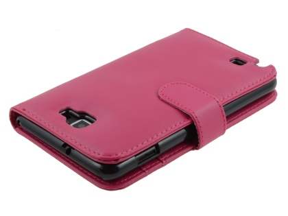 Samsung I9220 Galaxy Note Synthetic Leather Wallet Case - Pink