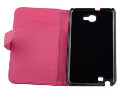 Samsung I9220 Galaxy Note Synthetic Leather Wallet Case - Pink