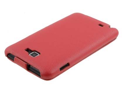 Samsung I9220 Galaxy Note Slim Synthetic Leather Flip Case - Red