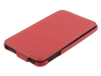 Samsung I9220 Galaxy Note Slim Synthetic Leather Flip Case - Red