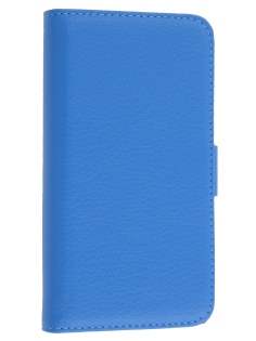 Samsung I9100 Galaxy S2 Slim Synthetic Leather Wallet Case with Stand - Blue