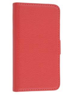 Samsung I9100 Galaxy S2 Slim Synthetic Leather Wallet Case with Stand - Red