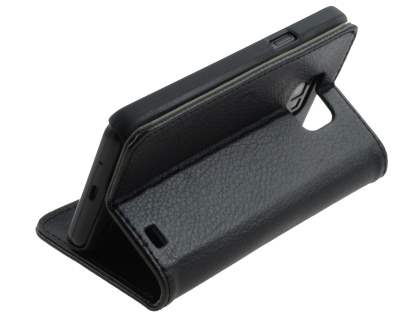 Samsung I9100 Galaxy S2 Slim Synthetic Leather Wallet Case with Stand - Classic Black