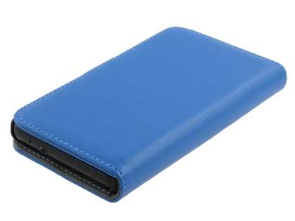 Samsung I9100 Galaxy S2 Slim Synthetic Leather Wallet Case with Stand - Blue