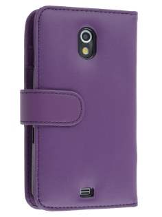 Samsung I9250 Google Galaxy Nexus Synthetic Leather Wallet Case - Purple