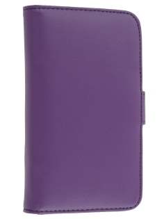 Samsung I9250 Google Galaxy Nexus Synthetic Leather Wallet Case - Purple