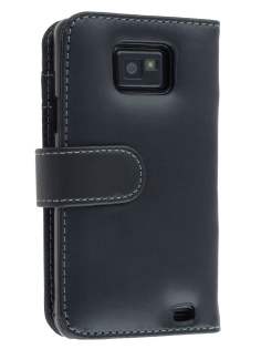 Samsung I9100 Galaxy S2 Synthetic Leather Wallet Case - Classic Black