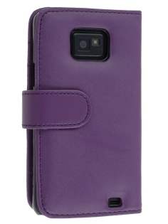 Samsung I9100 Galaxy S2 Synthetic Leather Wallet Case - Purple