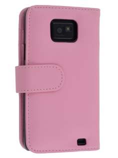 Samsung I9100 Galaxy S2 Synthetic Leather Wallet Case - Baby Pink