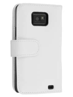 Samsung I9100 Galaxy S2 Synthetic Leather Wallet Case - Pearl White