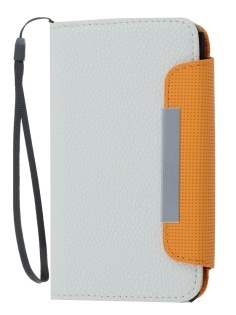 Stylish Synthetic Leather Wallet Case with Strap for Samsung I9100 Galaxy S2 - Pearl White