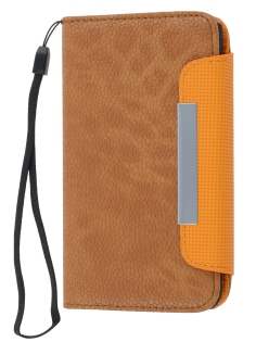 Stylish Synthetic Leather Wallet Case with Strap for Samsung I9100 Galaxy S2 - Brown