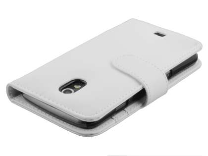 Samsung I9250 Google Galaxy Nexus Synthetic Leather Wallet Case - Pearl White
