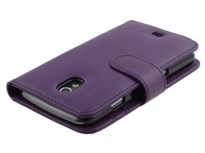 Samsung I9250 Google Galaxy Nexus Synthetic Leather Wallet Case - Purple