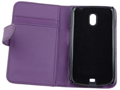 Samsung I9250 Google Galaxy Nexus Synthetic Leather Wallet Case - Purple