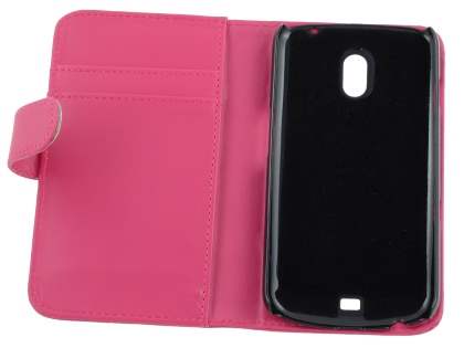 Samsung I9250 Google Galaxy Nexus Synthetic Leather Wallet Case - Pink