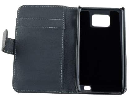 Samsung I9100 Galaxy S2 Synthetic Leather Wallet Case - Classic Black