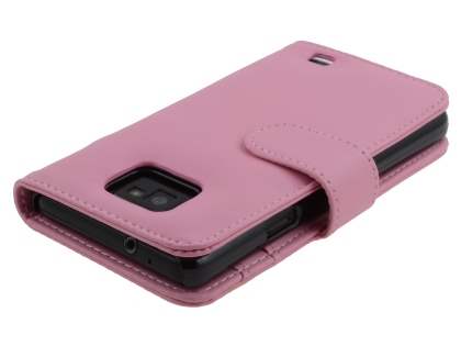 Samsung I9100 Galaxy S2 Synthetic Leather Wallet Case - Baby Pink