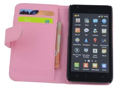 Samsung I9100 Galaxy S2 Synthetic Leather Wallet Case - Baby Pink