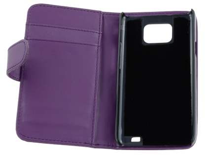Samsung I9100 Galaxy S2 Synthetic Leather Wallet Case - Purple