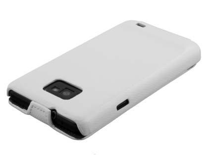 Synthetic Leather Flip Case for Samsung I9100 Galaxy S2 - Pearl White