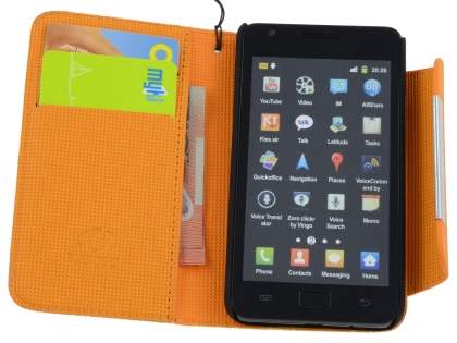 Stylish Synthetic Leather Wallet Case with Strap for Samsung I9100 Galaxy S2 - Pearl White